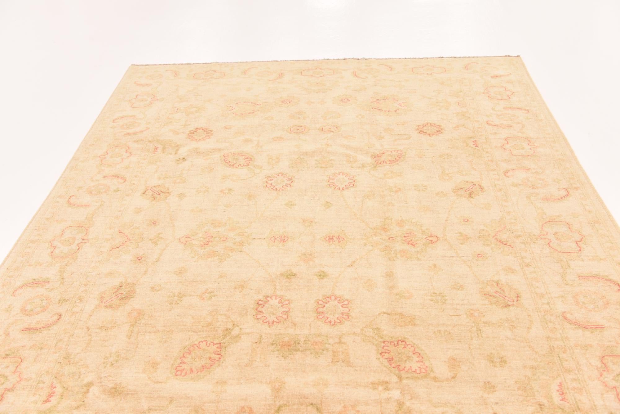 6' 8 x 10' Hand Knotted Peshawar Ziegler Rug