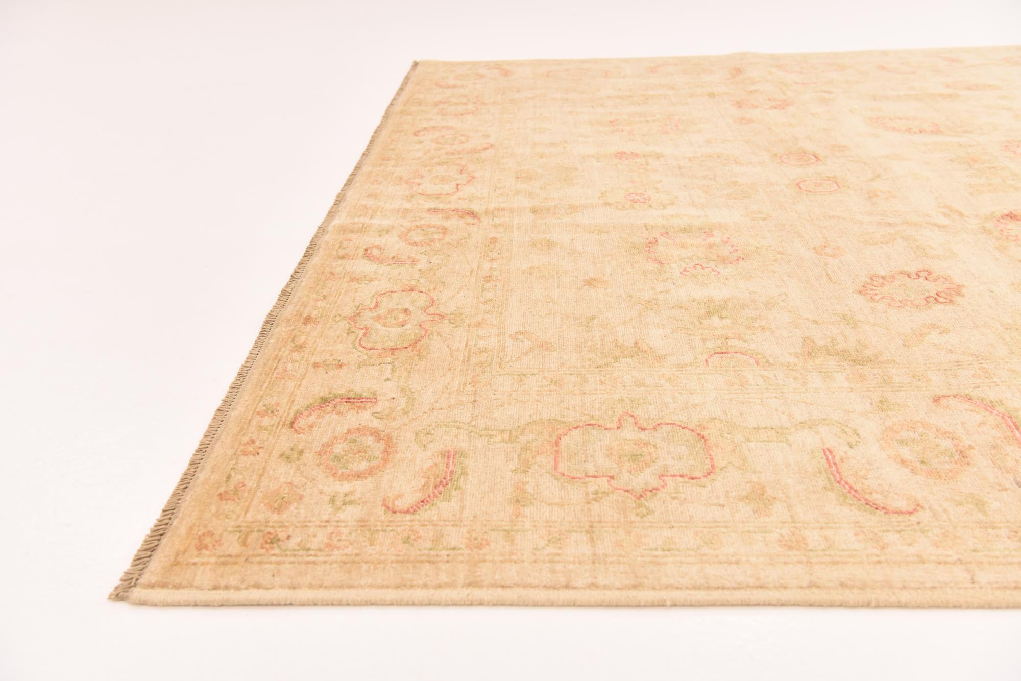 6' 8 x 10' Hand Knotted Peshawar Ziegler Rug