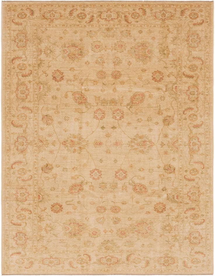Detail image of 6' 8 x 10' Hand Knotted Peshawar Ziegler Rug