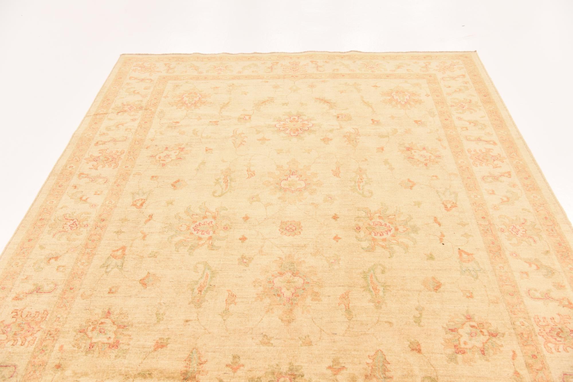 6' 8 x 9' 1 Hand Knotted Peshawar Ziegler Rug