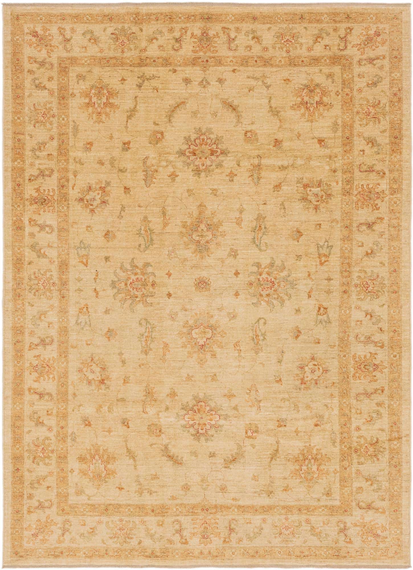 6' 8 x 9' 1 Hand Knotted Peshawar Ziegler Rug