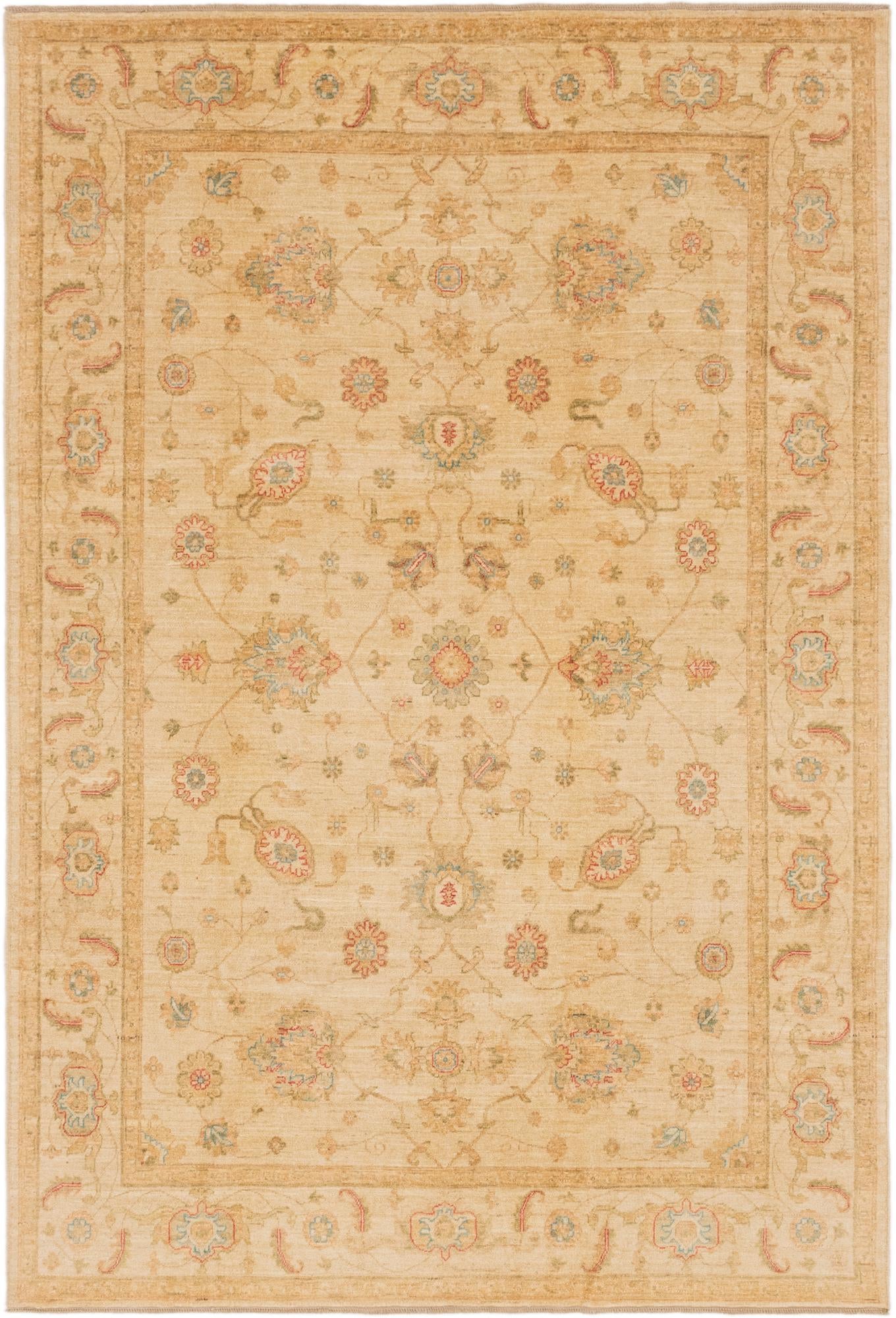 6' 8 x 10' Hand Knotted Peshawar Ziegler Rug