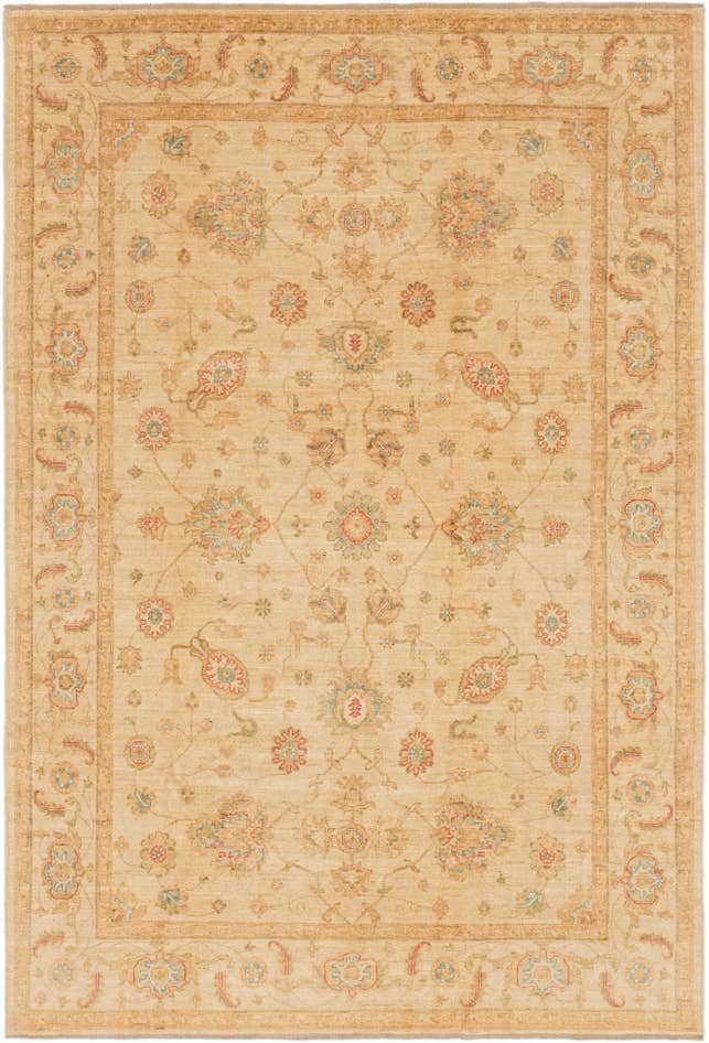 Detail image of 6' 8 x 10' Hand Knotted Peshawar Ziegler Rug