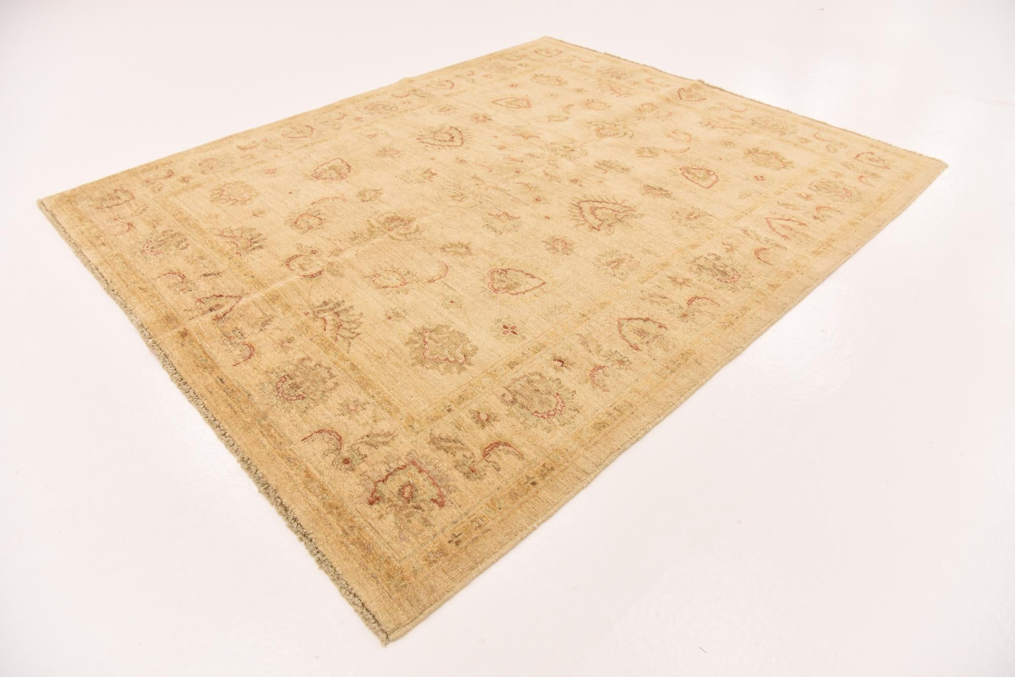5' x 6' Hand Knotted Peshawar Ziegler Rug