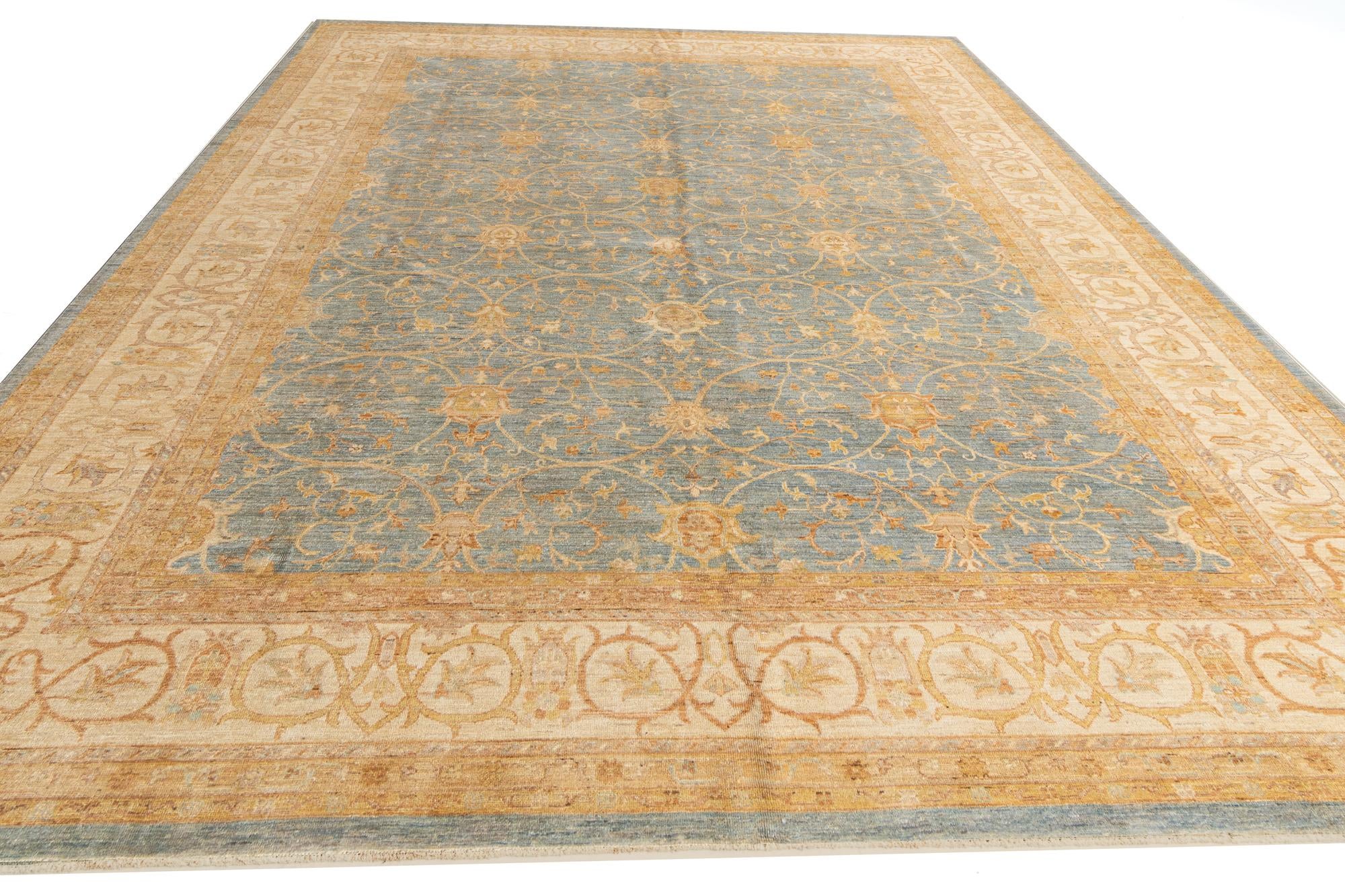 10' x 13' 1 Hand Knotted Peshawar Ziegler Rug