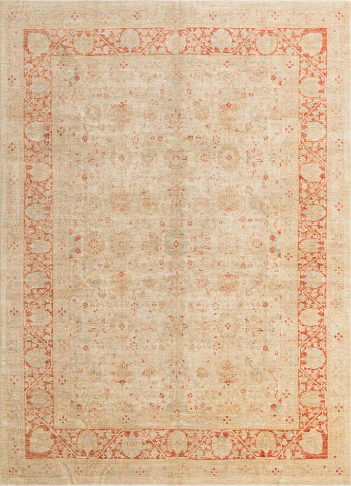 Detail image of 9' 11 x 13' 8 Hand Knotted Peshawar Ziegler Rug