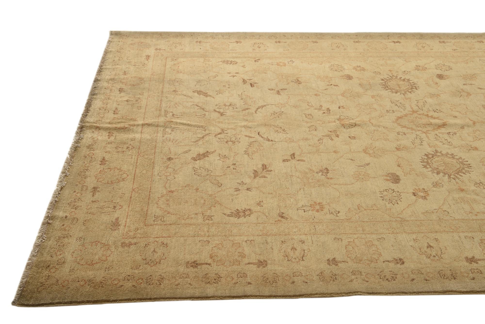 6' 11 x 9' 10 Hand Knotted Peshawar Ziegler Rug