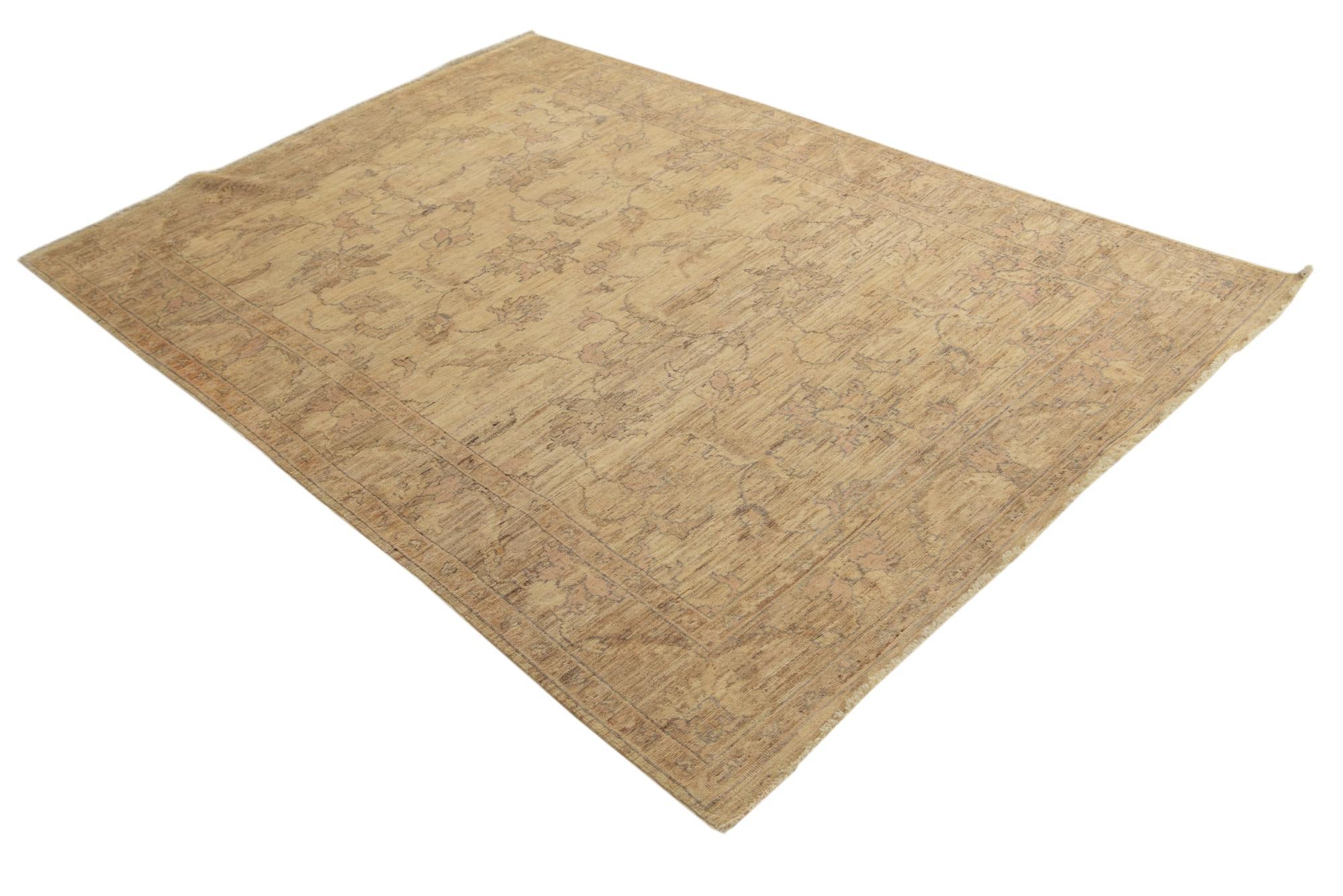 5' 5 x 7' 10 Hand Knotted Peshawar Ziegler Rug