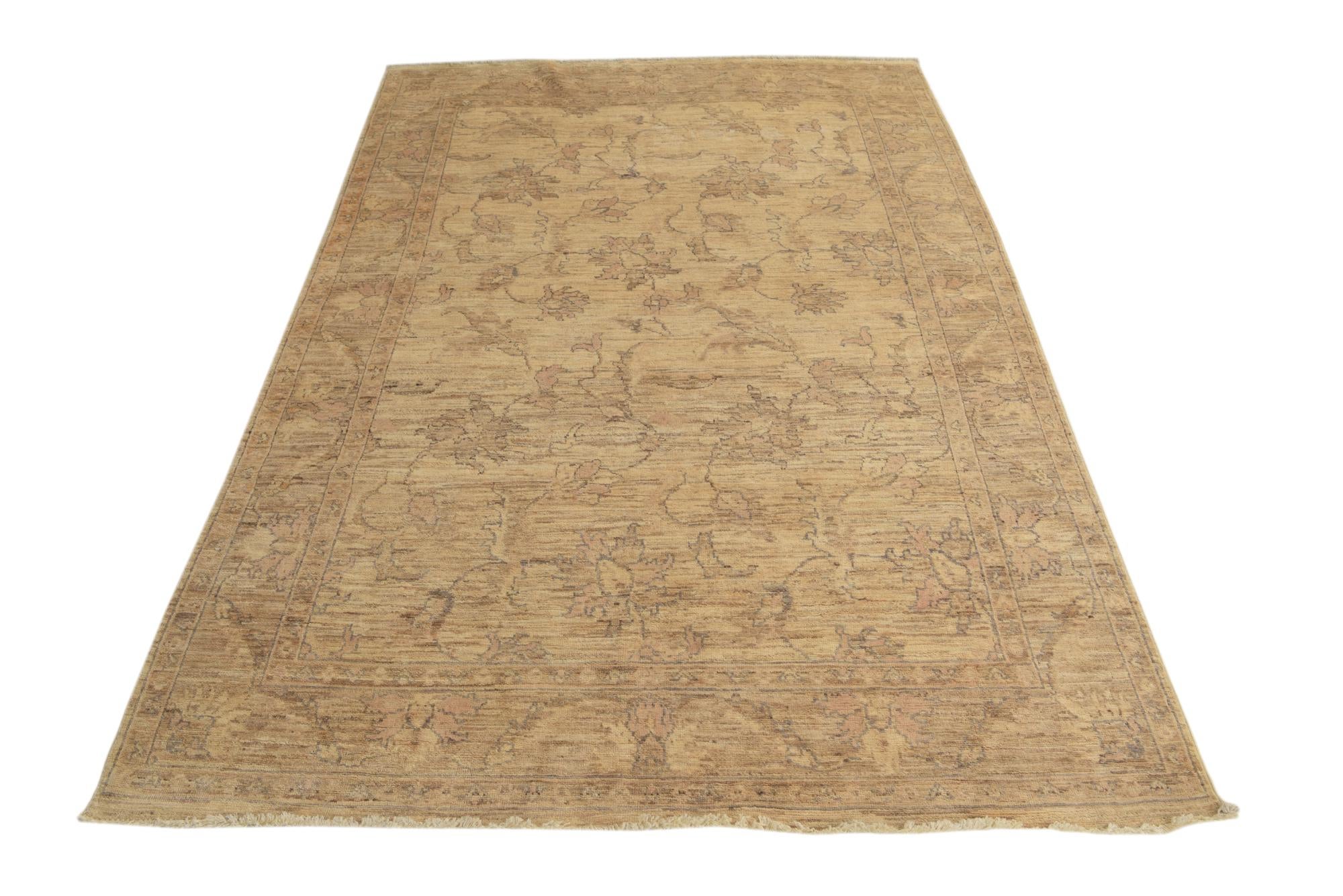 5' 5 x 7' 10 Hand Knotted Peshawar Ziegler Rug