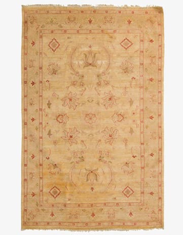 6' 6 x 10' Hand Knotted Peshawar Ziegler Rug