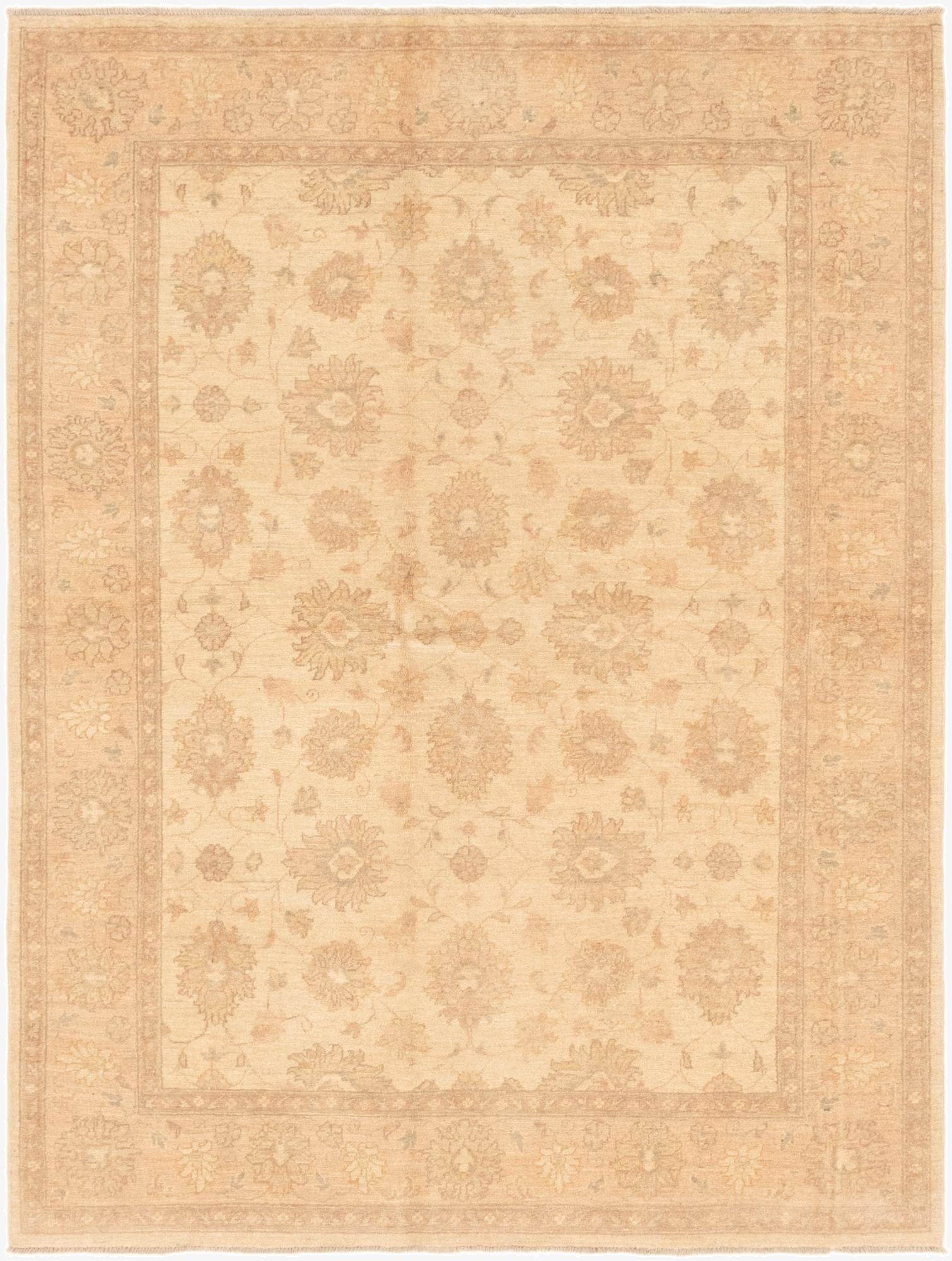 5' 9 x 8'  Hand Knotted Peshawar Ziegler Rug