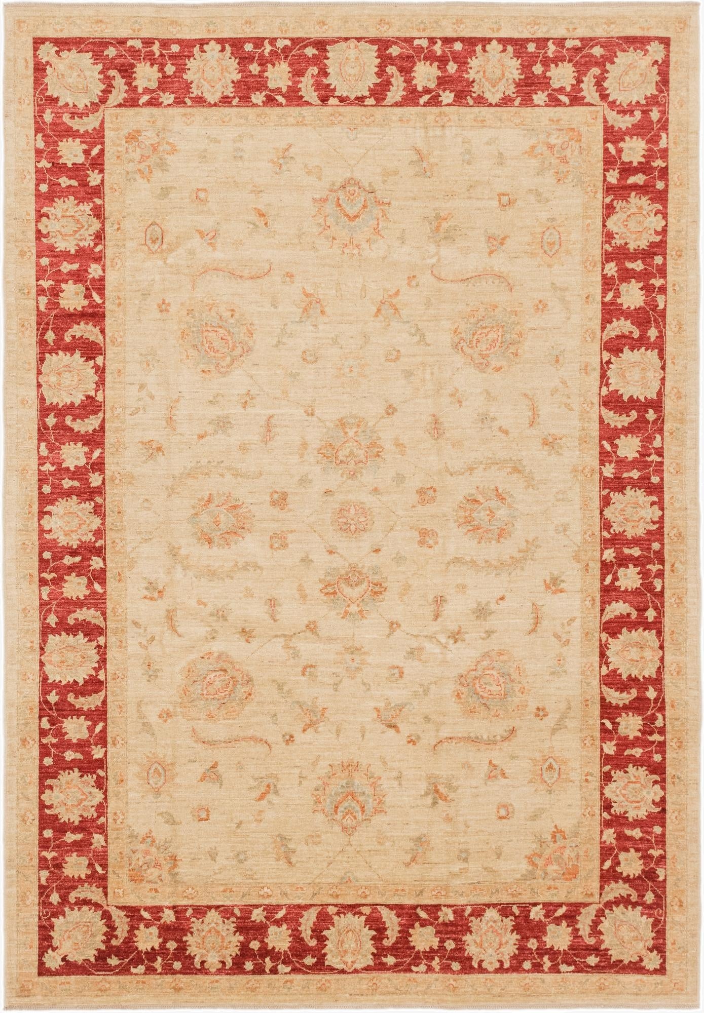 6' 9 x 9' 8  Hand Knotted Peshawar Ziegler Rug