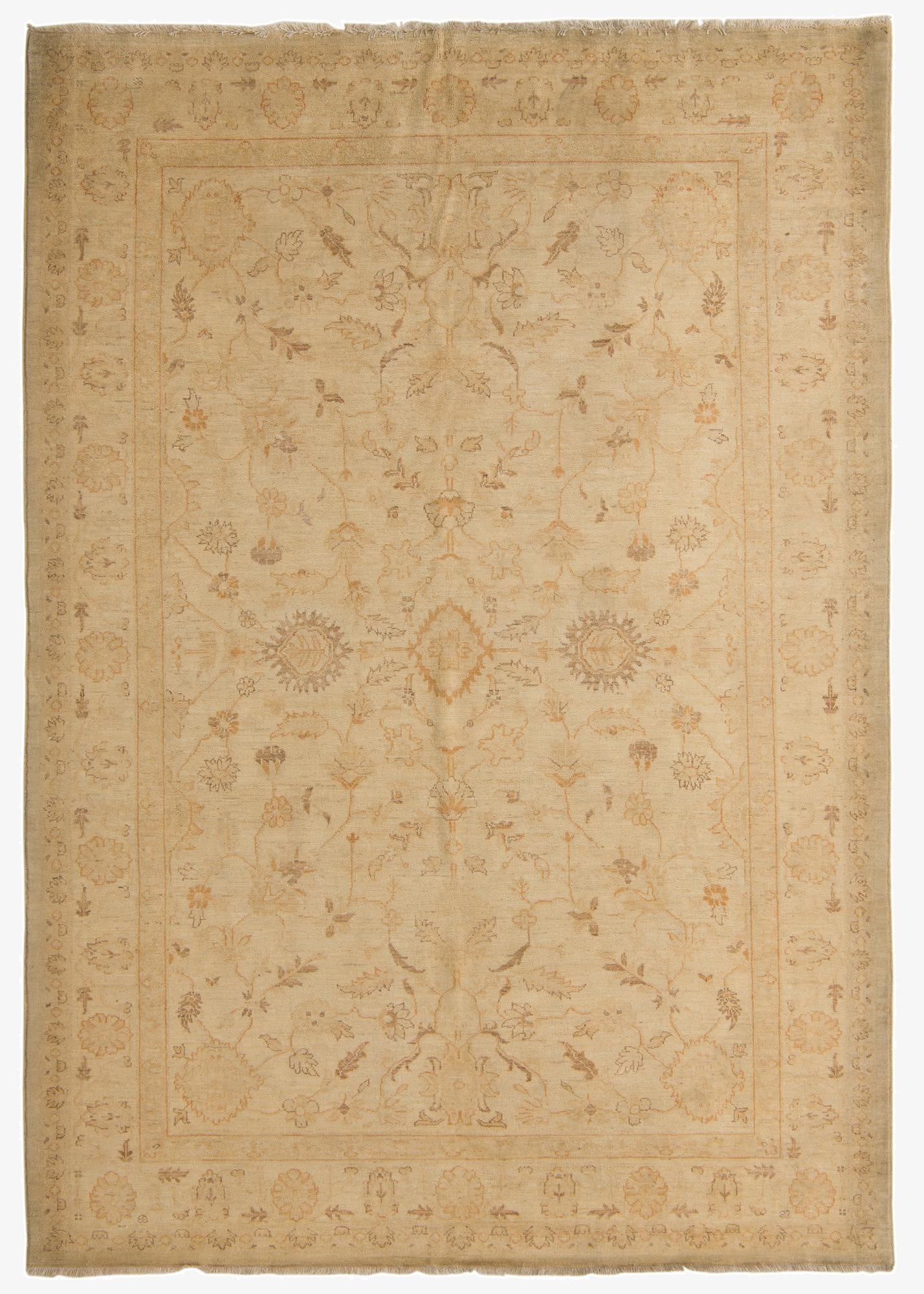 6' 11 x 9' 10  Hand Knotted Peshawar Ziegler Rug