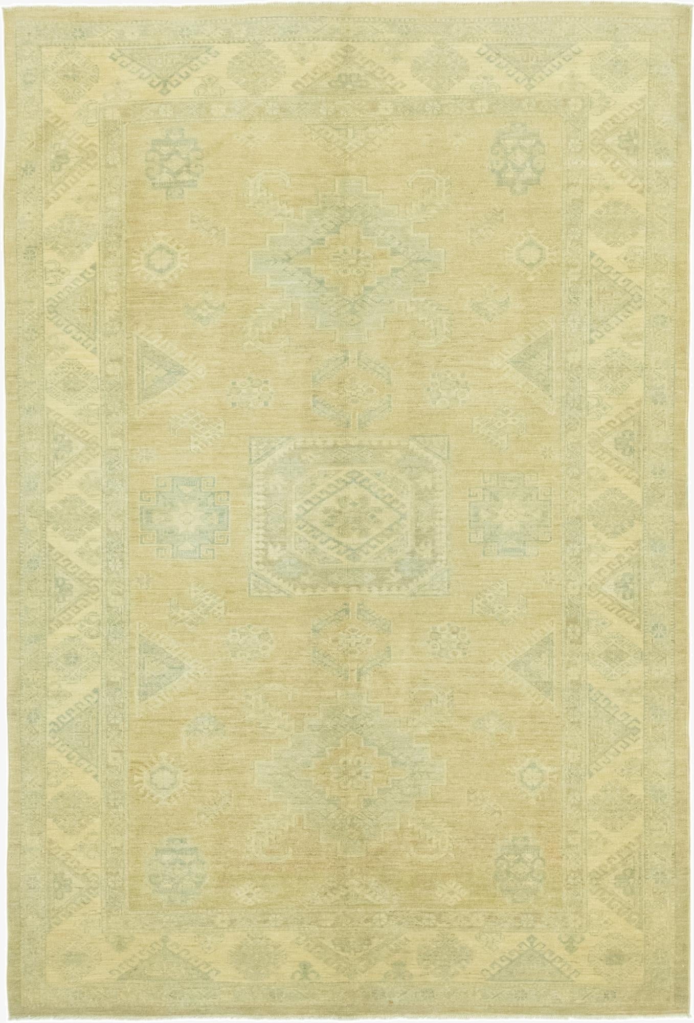 5' 11 x 8' 9  Hand Knotted Peshawar Ziegler Rug