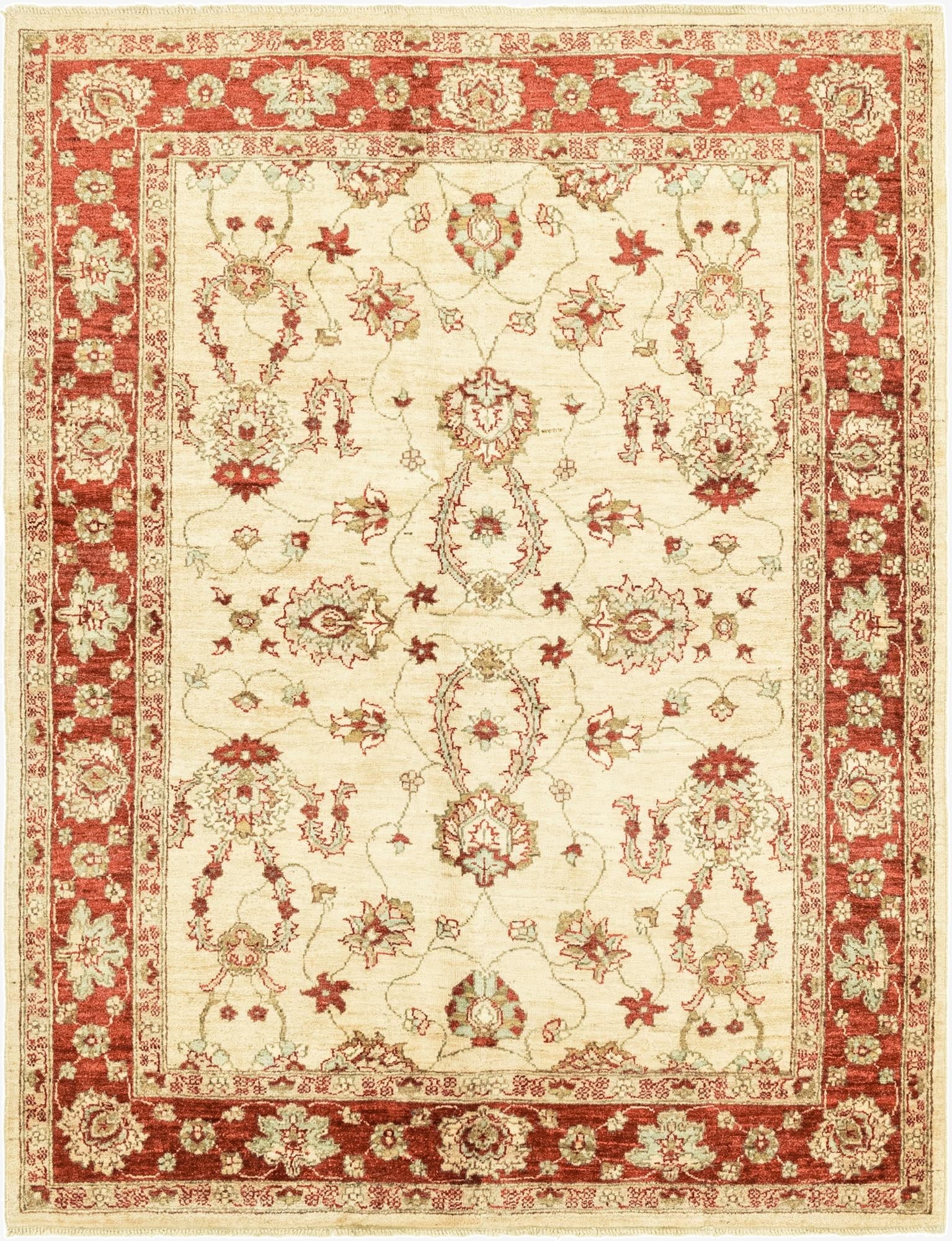 5' 3 x 6' 10  Hand Knotted Peshawar Ziegler Rug