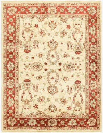 5' 3 x 6' 10 Hand Knotted Peshawar Ziegler Rug