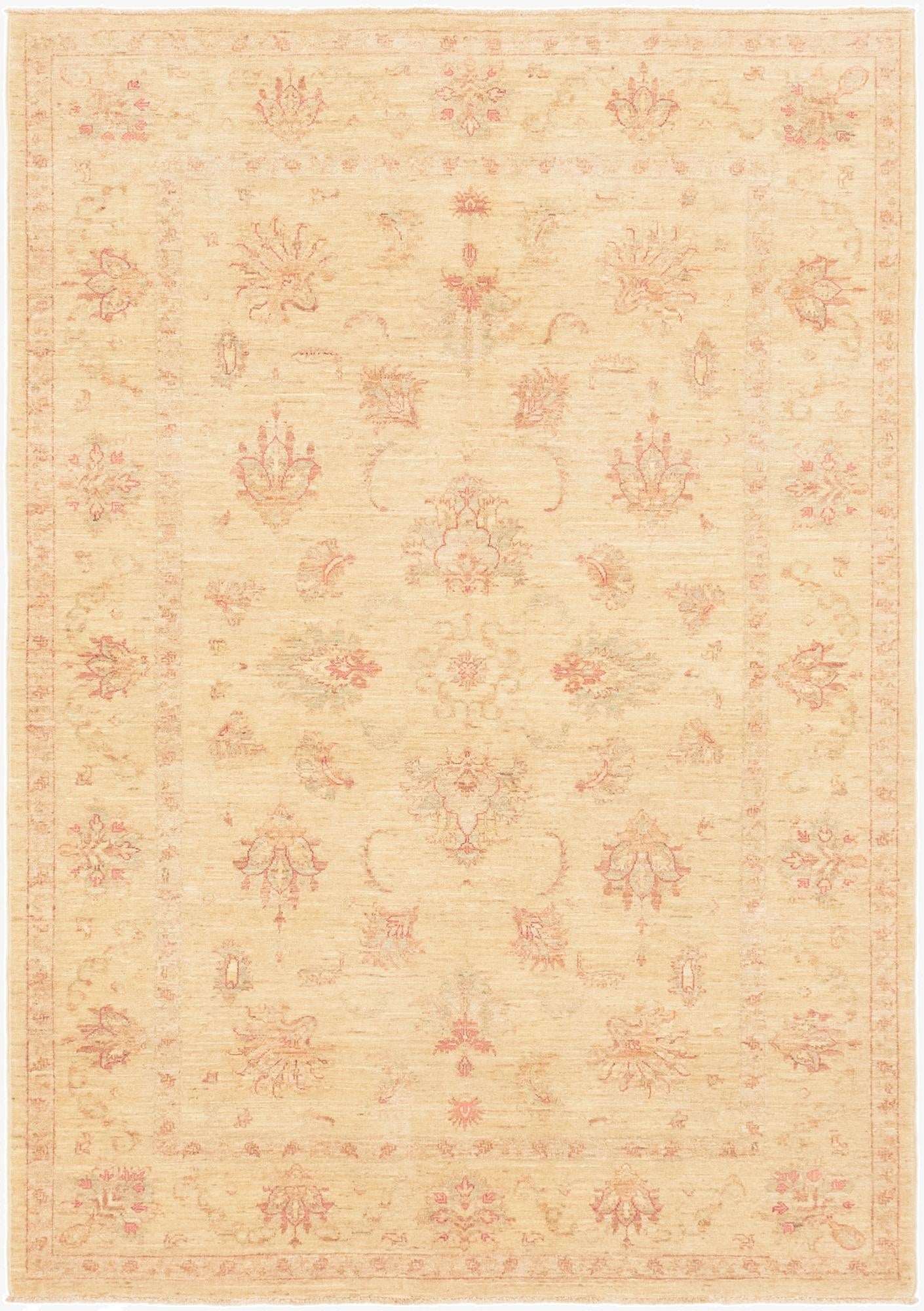 5' 7 x 8'  Hand Knotted Peshawar Ziegler Rug