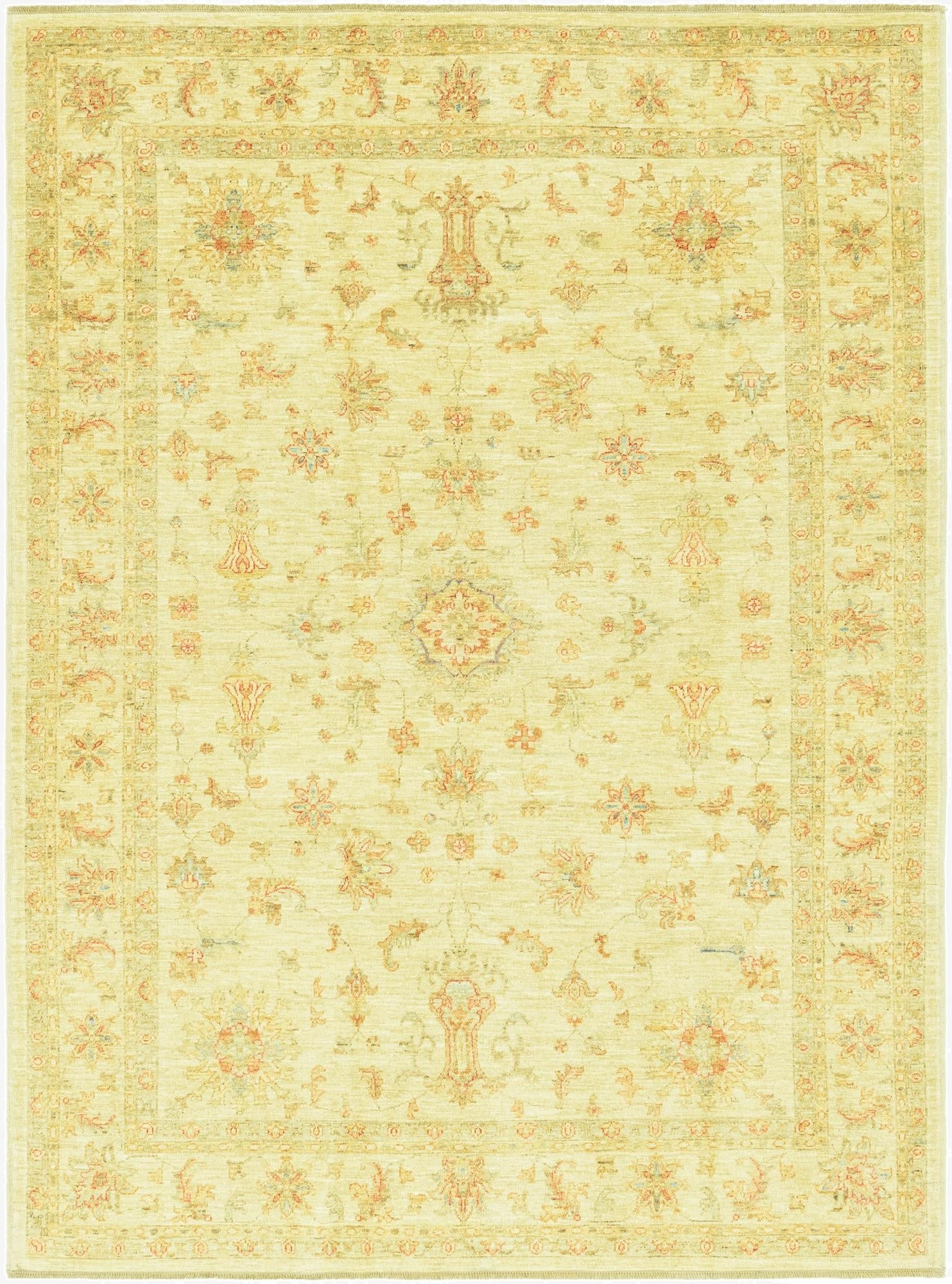 7' 1 x 9' 5  Hand Knotted Peshawar Ziegler Rug