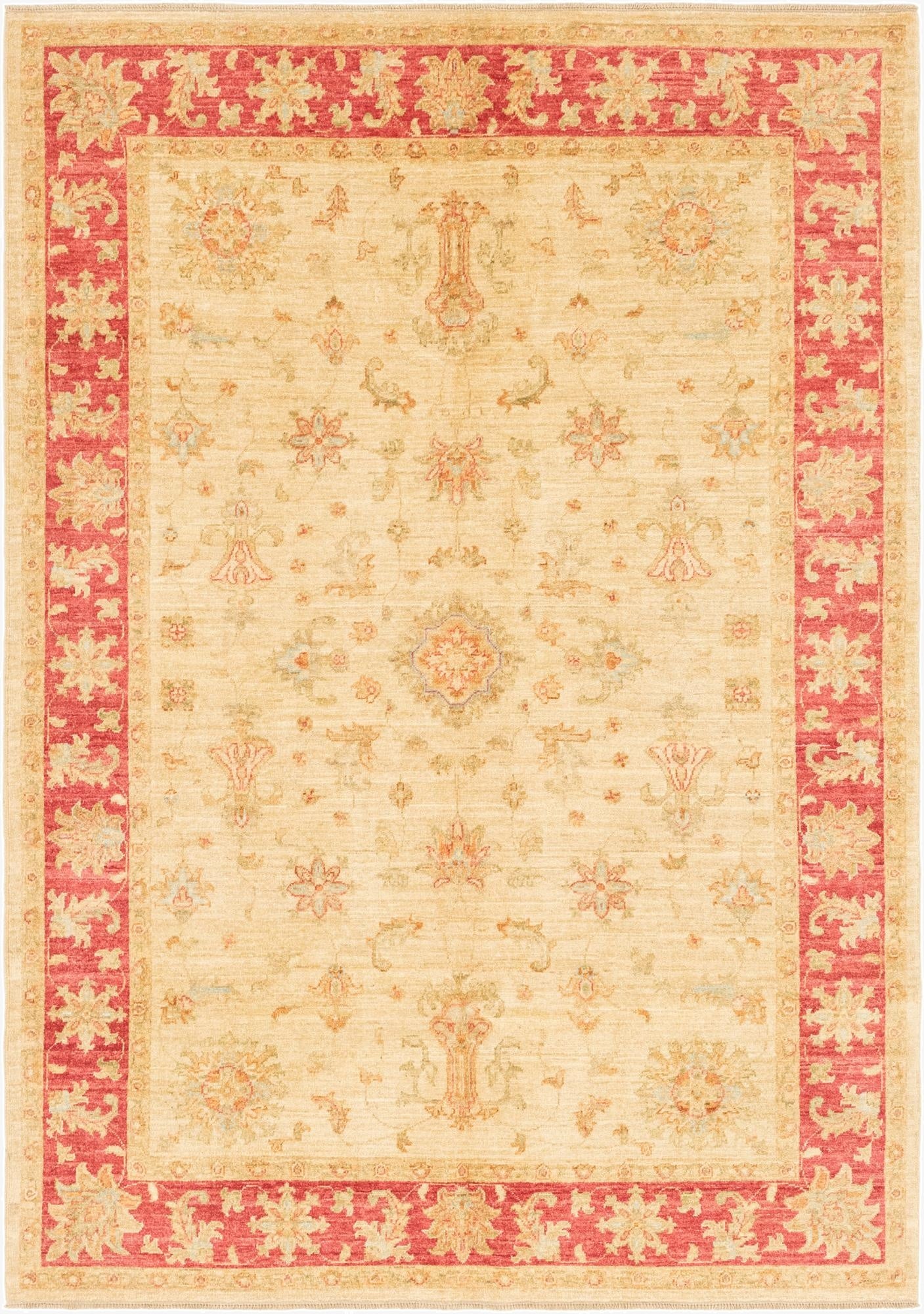 5' 7 x 8'  Hand Knotted Peshawar Ziegler Rug