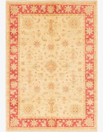 5' 7 x 8' Hand Knotted Peshawar Ziegler Rug