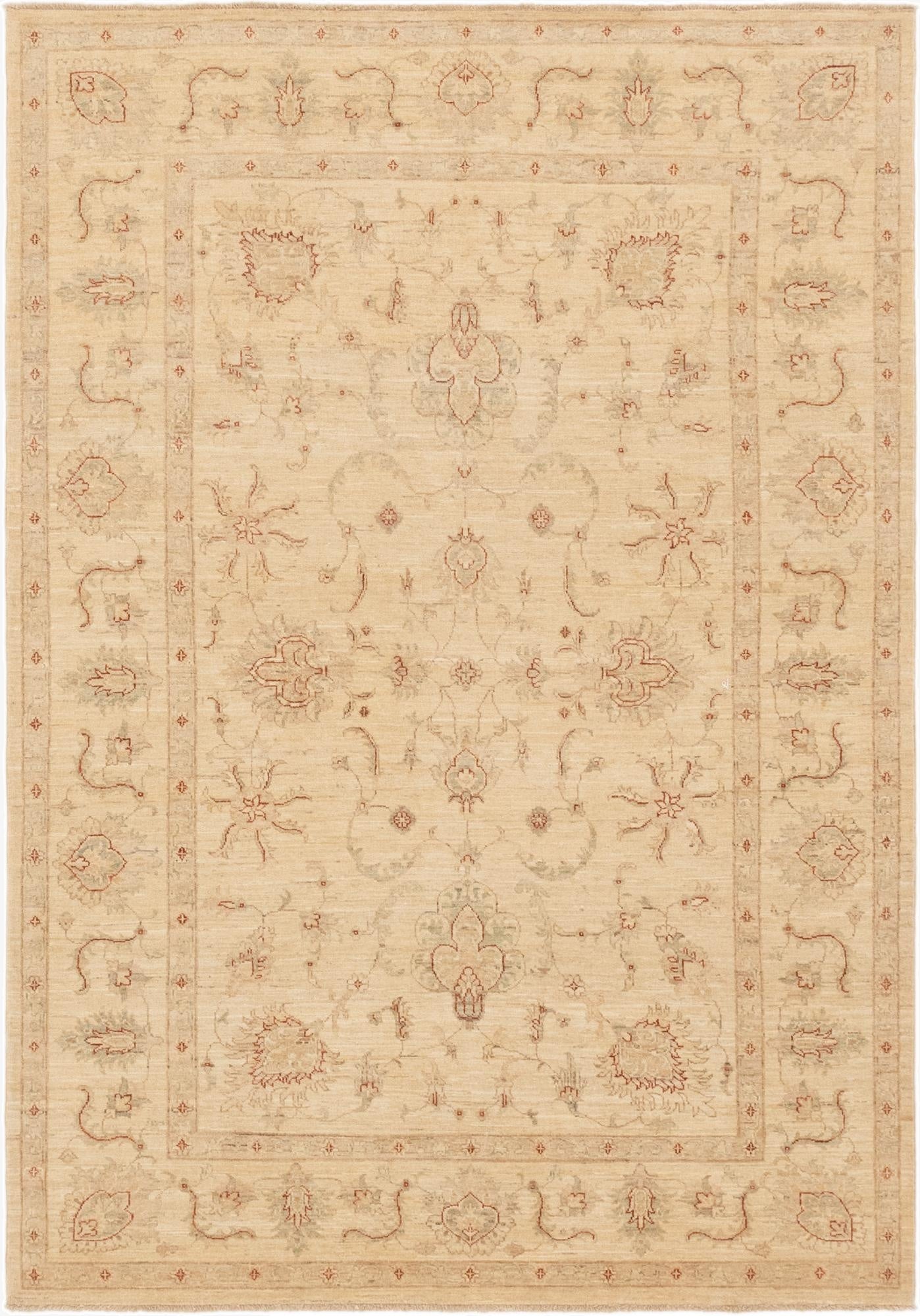5' 8 x 8'  Hand Knotted Peshawar Ziegler Rug