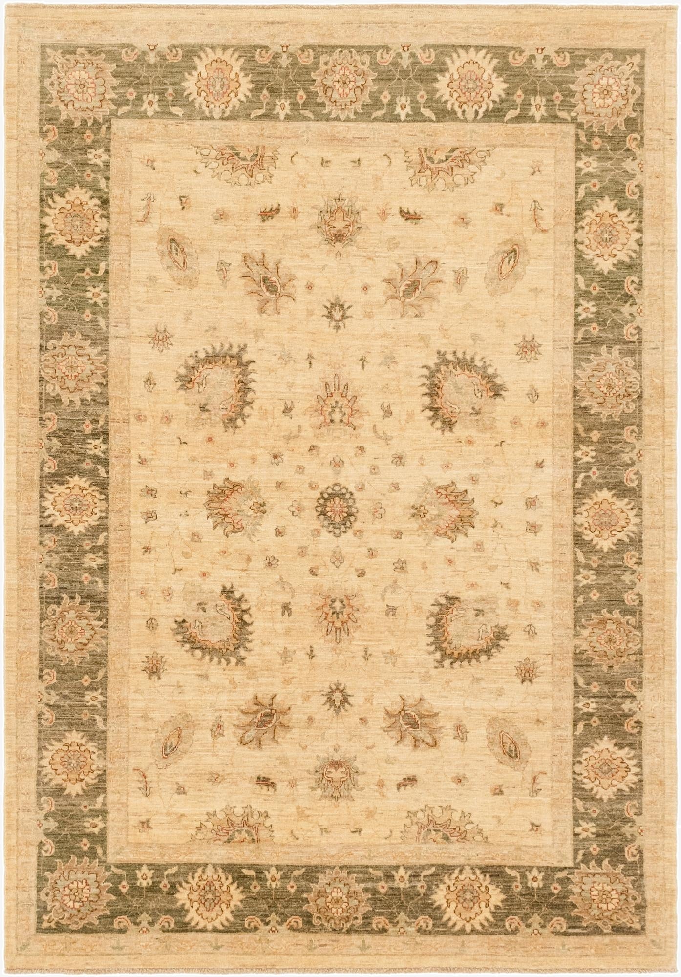 5' 8 x 8'  Hand Knotted Peshawar Ziegler Rug