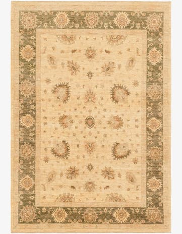 5' 8 x 8' Hand Knotted Peshawar Ziegler Rug