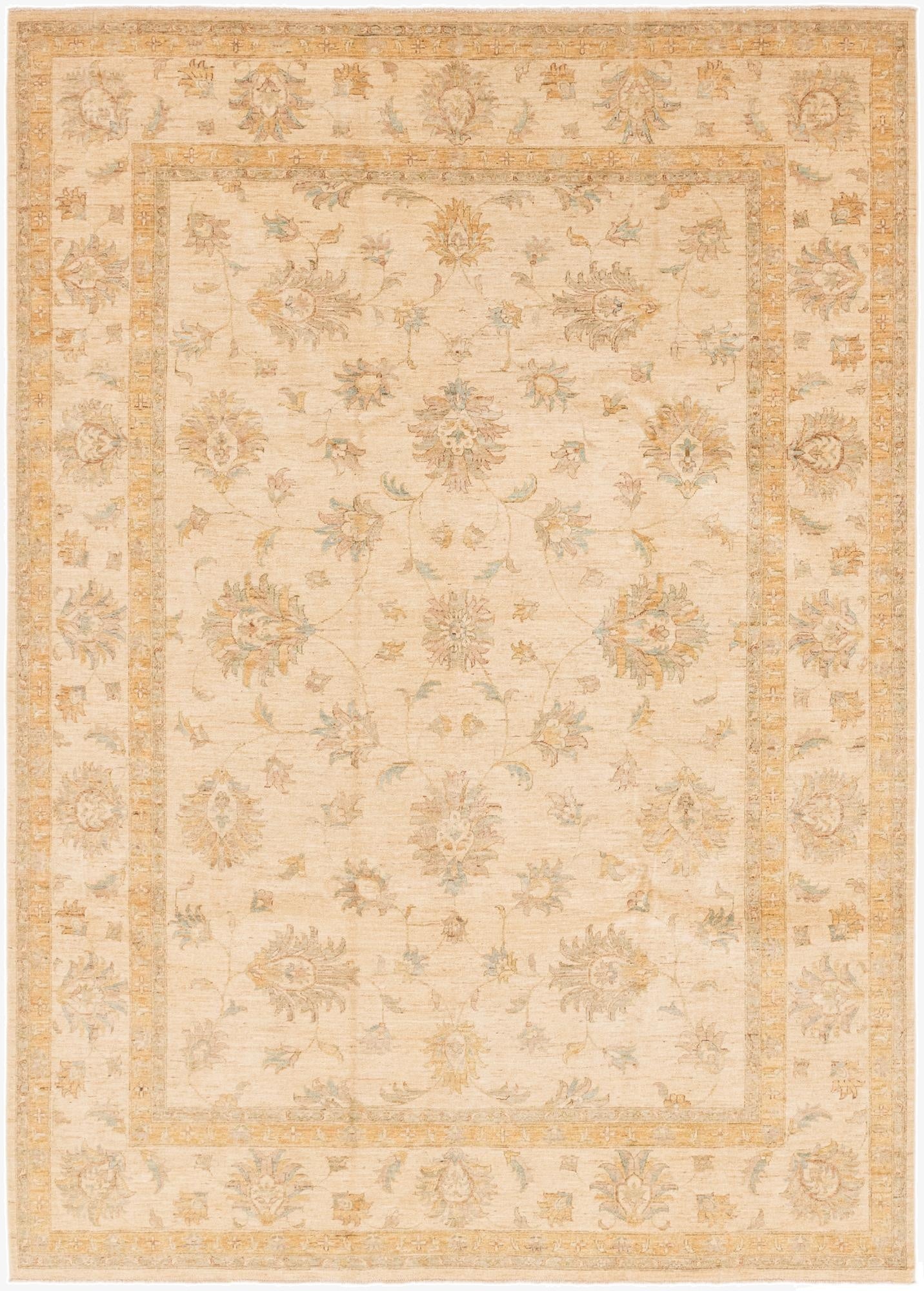 8' 9 x 12' Hand Knotted Peshawar Ziegler Rug