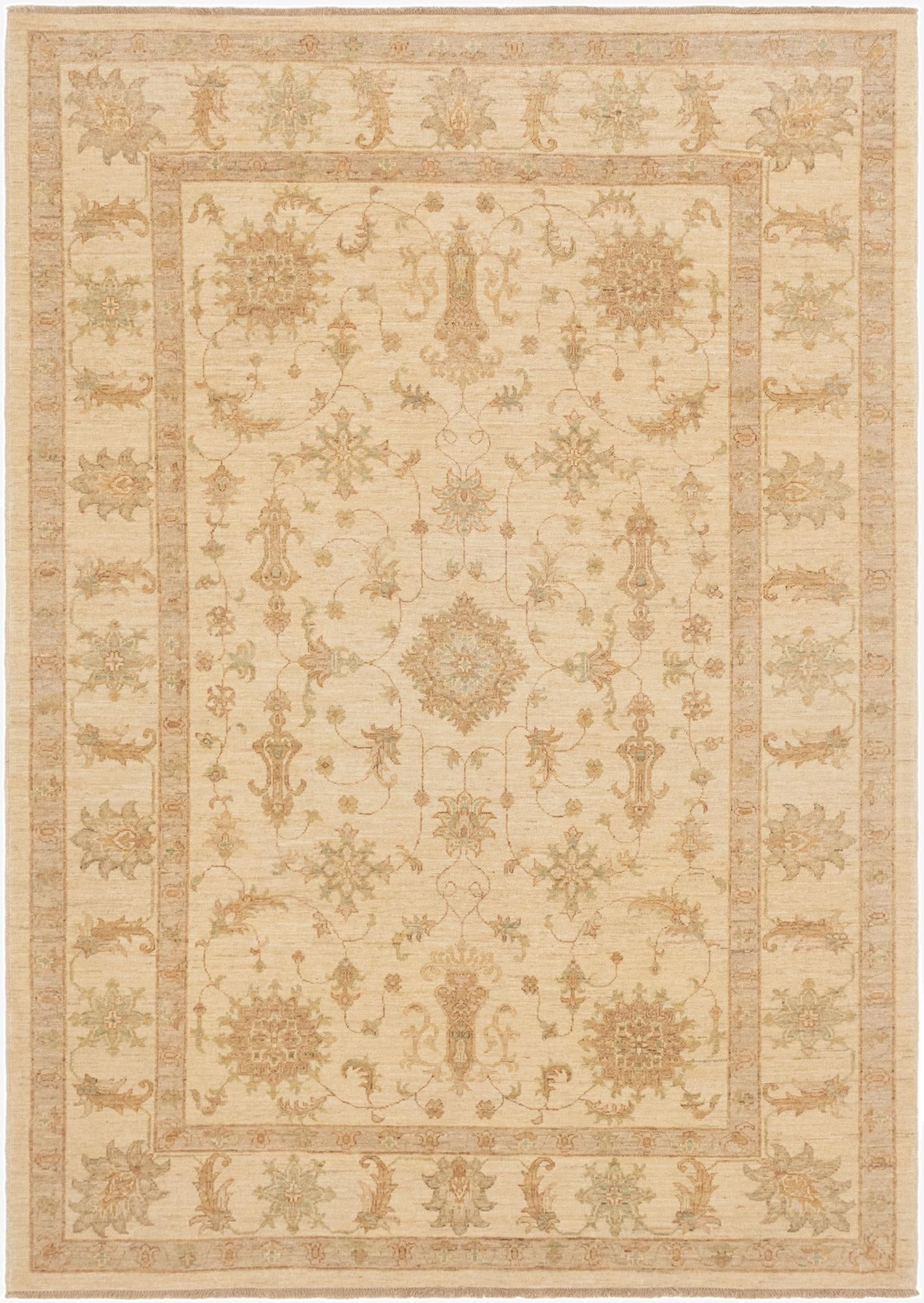 5' 8 x 8'  Hand Knotted Peshawar Ziegler Rug
