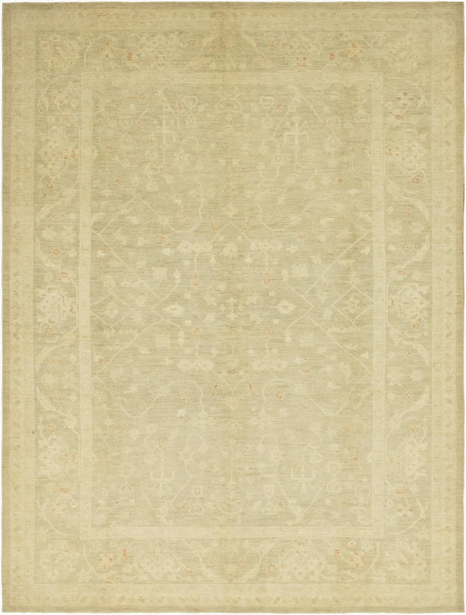 10' 3 x 13' 9  Hand Knotted Peshawar Ziegler Wool Rug