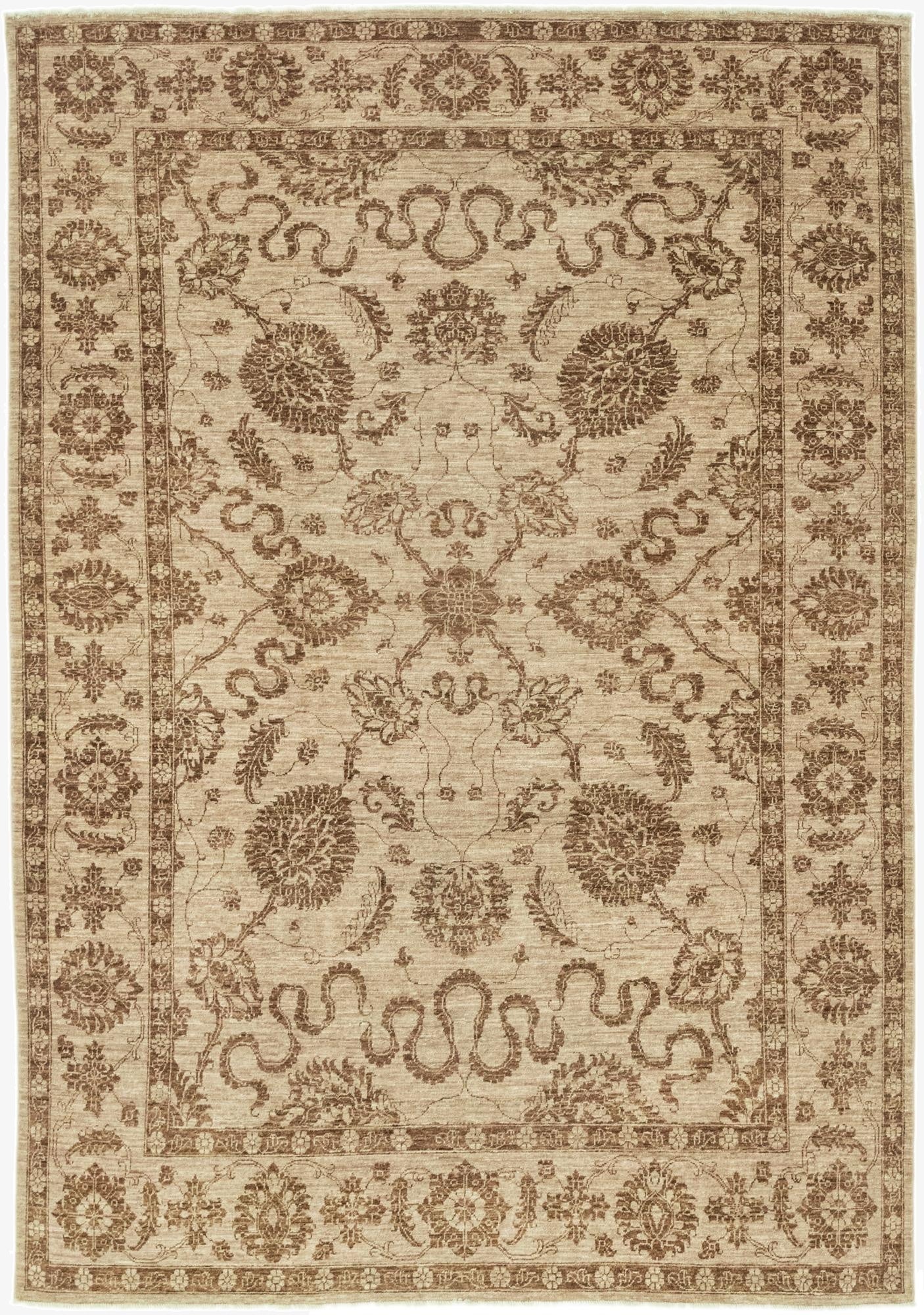 6' 10 x 9' 10  Hand Knotted Peshawar Ziegler Rug