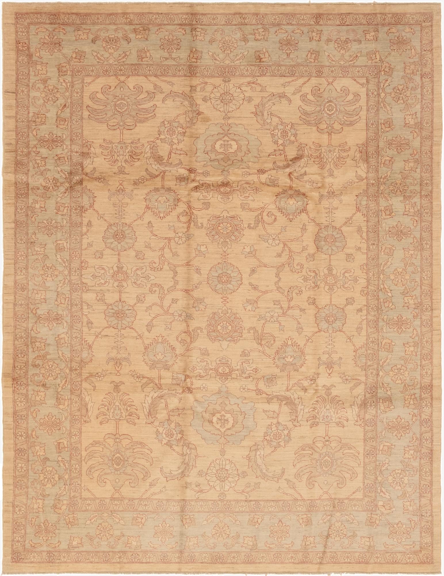 9' x 12' 2 Hand Knotted Peshawar Ziegler Rug
