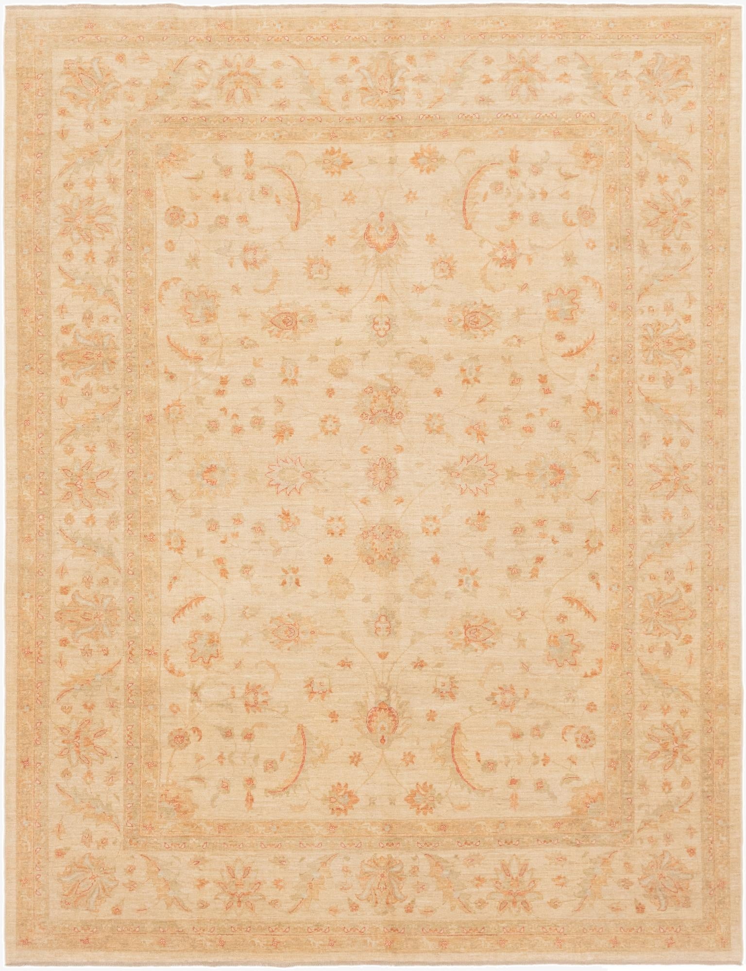 9' 9 x 12' 10  Hand Knotted Peshawar Ziegler Rug