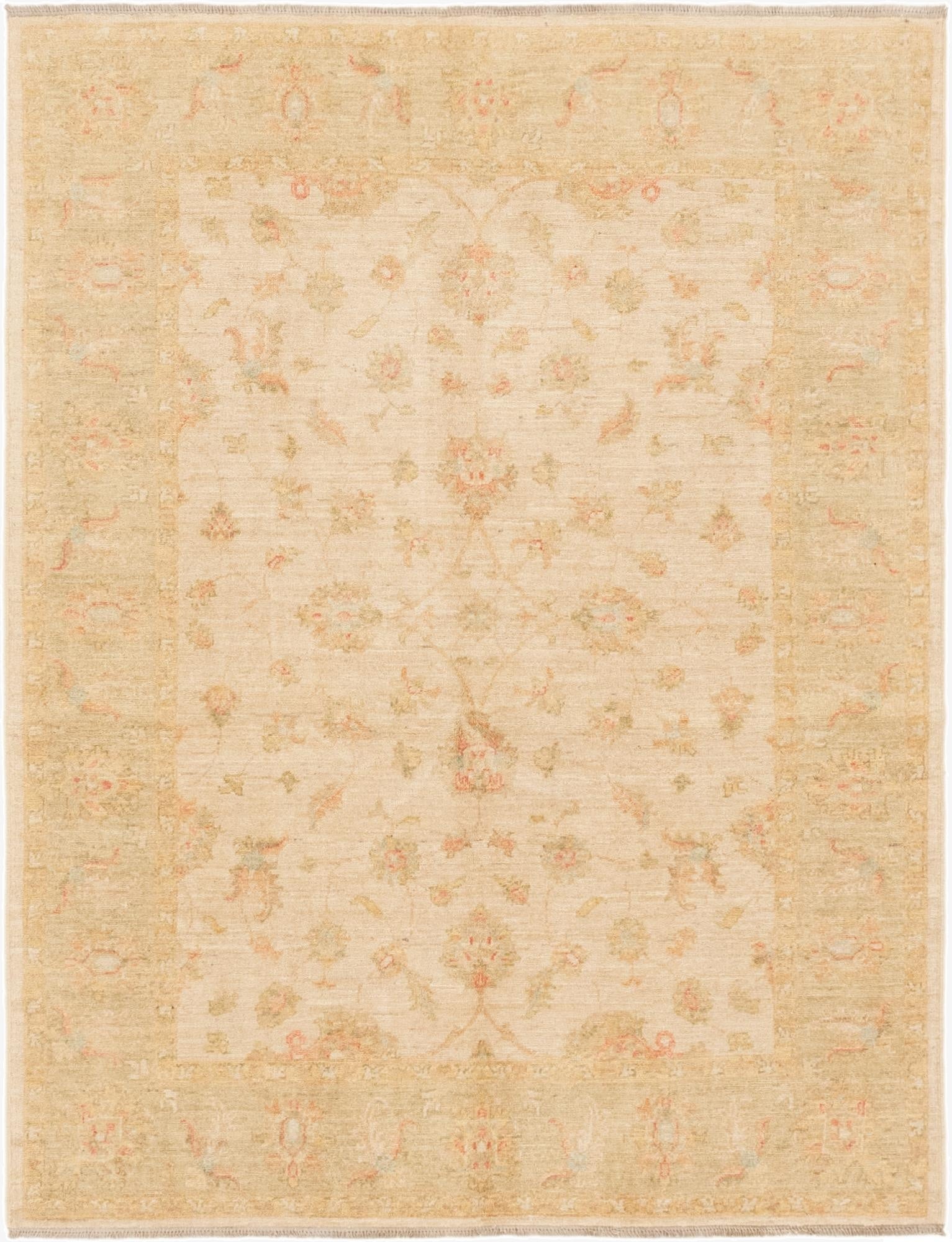5' x 6' 6 Hand Knotted Peshawar Ziegler Rug