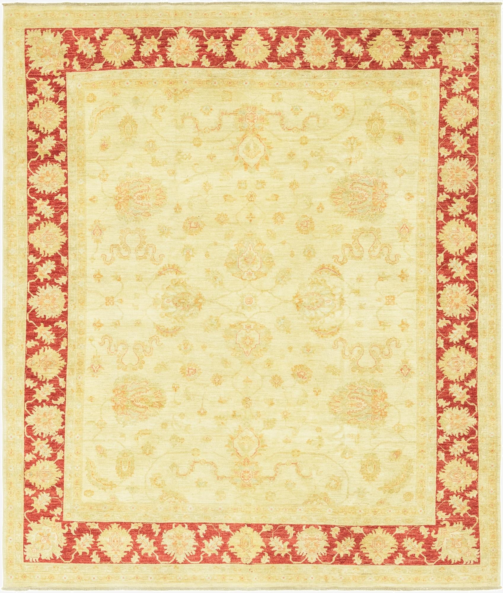 8' 2 x 9' 9  Hand Knotted Peshawar Ziegler Rug