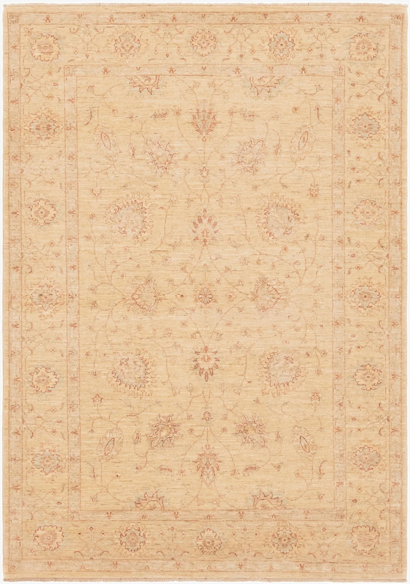 5' 7 x 8' 2  Hand Knotted Peshawar Ziegler Rug