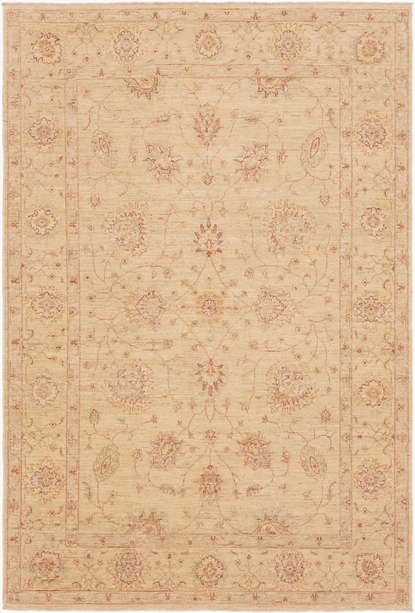 5' 7 x 8' 2  Hand Knotted Peshawar Ziegler Rug