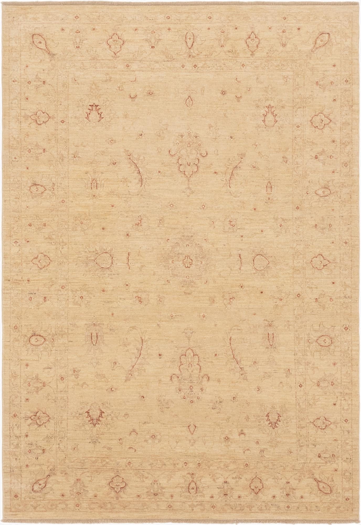 5' 7 x 8'  Hand Knotted Peshawar Ziegler Rug
