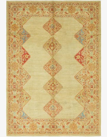 6' 9 x 9' 10 Hand Knotted Peshawar Ziegler Rug
