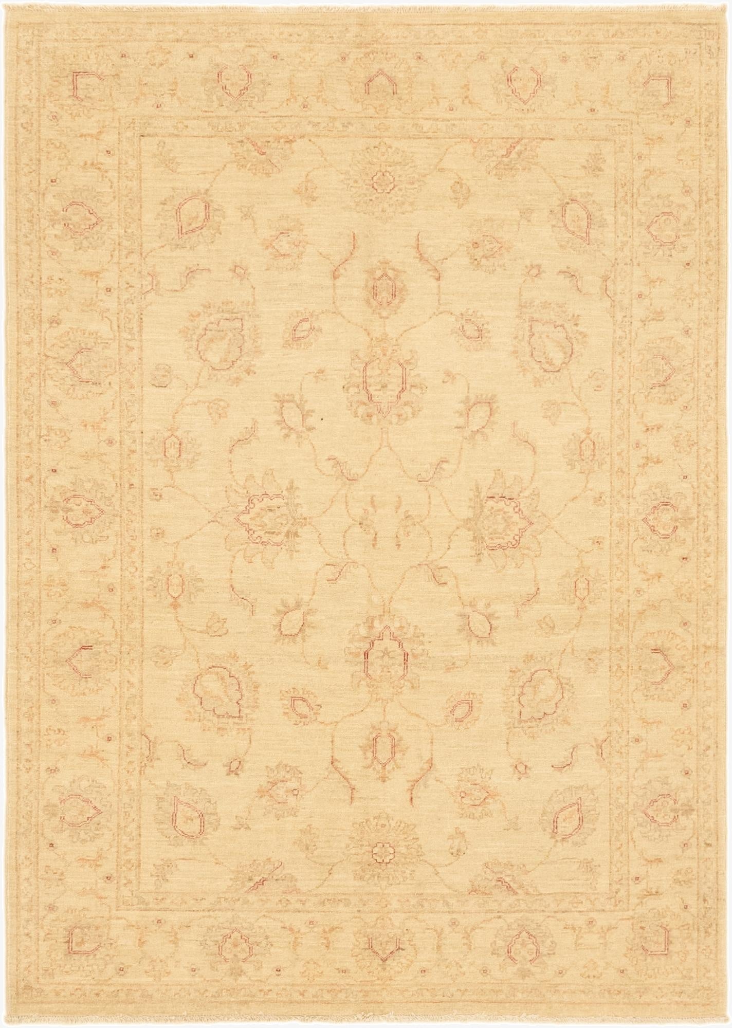 4' 9 x 6' 8  Hand Knotted Peshawar Ziegler Rug