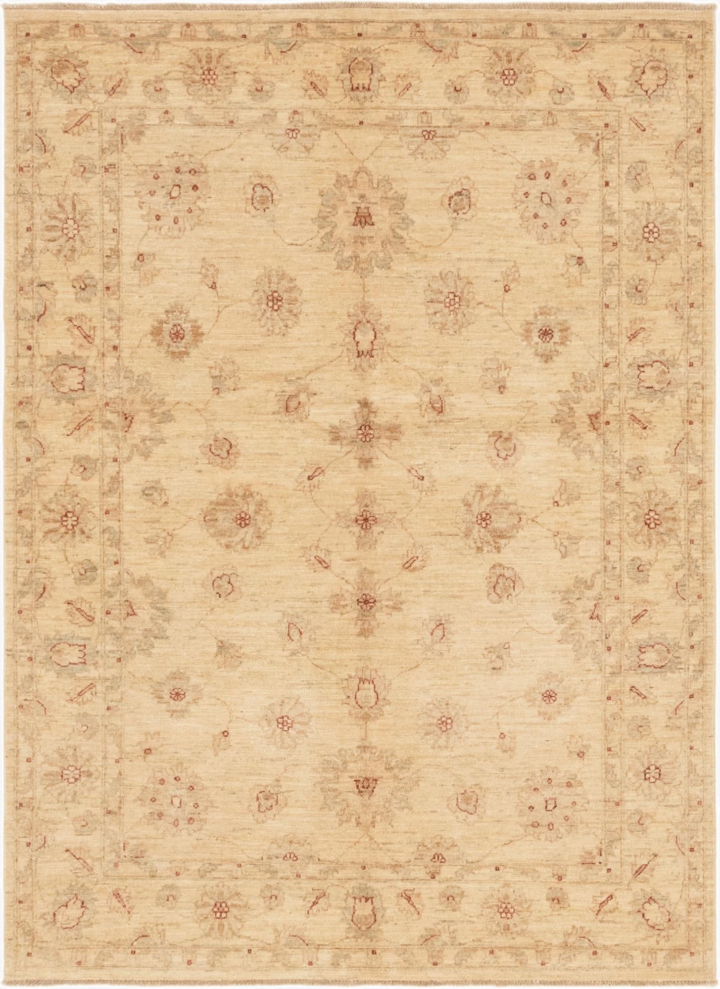5' 2 x 6' 10  Hand Knotted Peshawar Ziegler Rug
