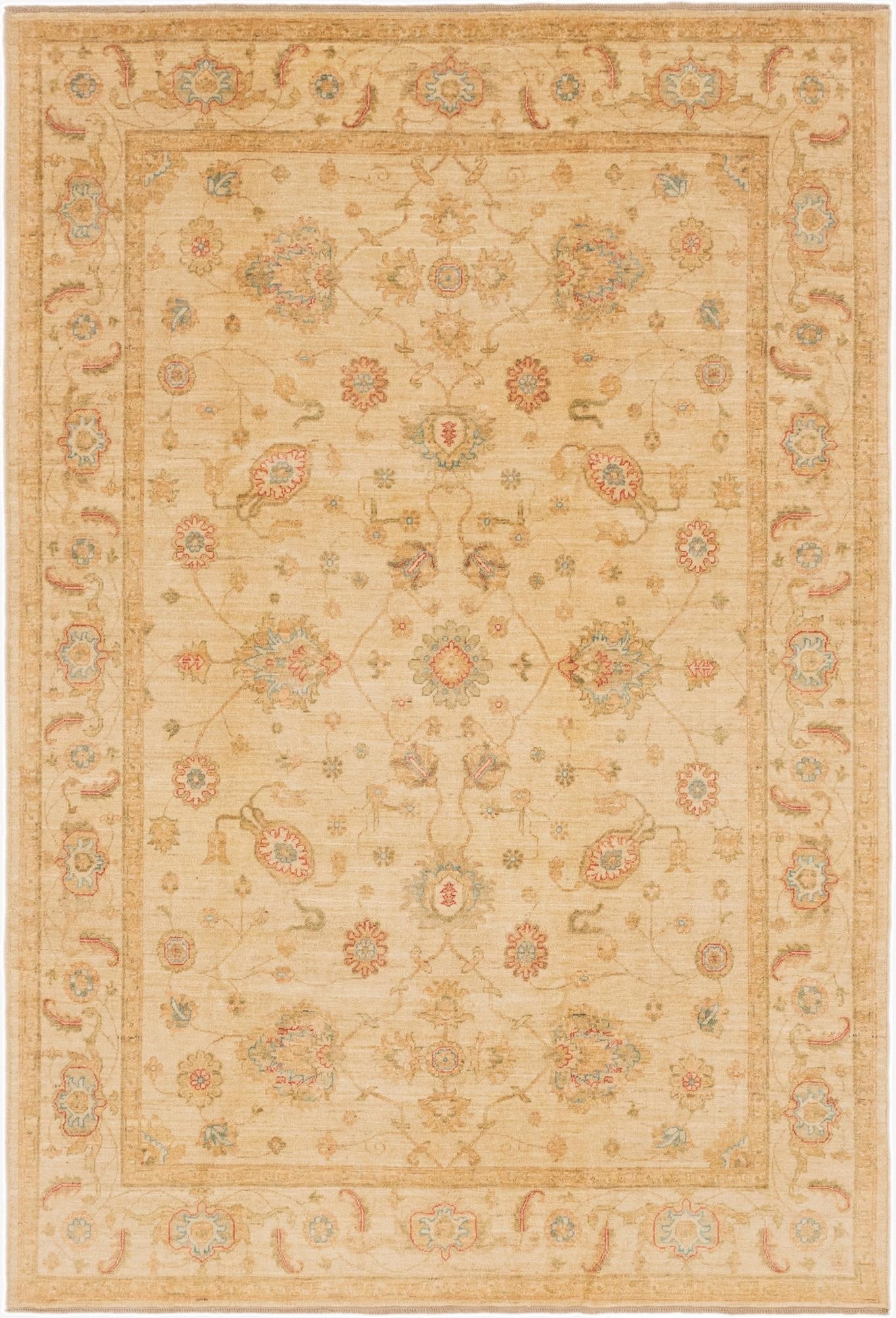 6' 8 x 10'  Hand Knotted Peshawar Ziegler Rug
