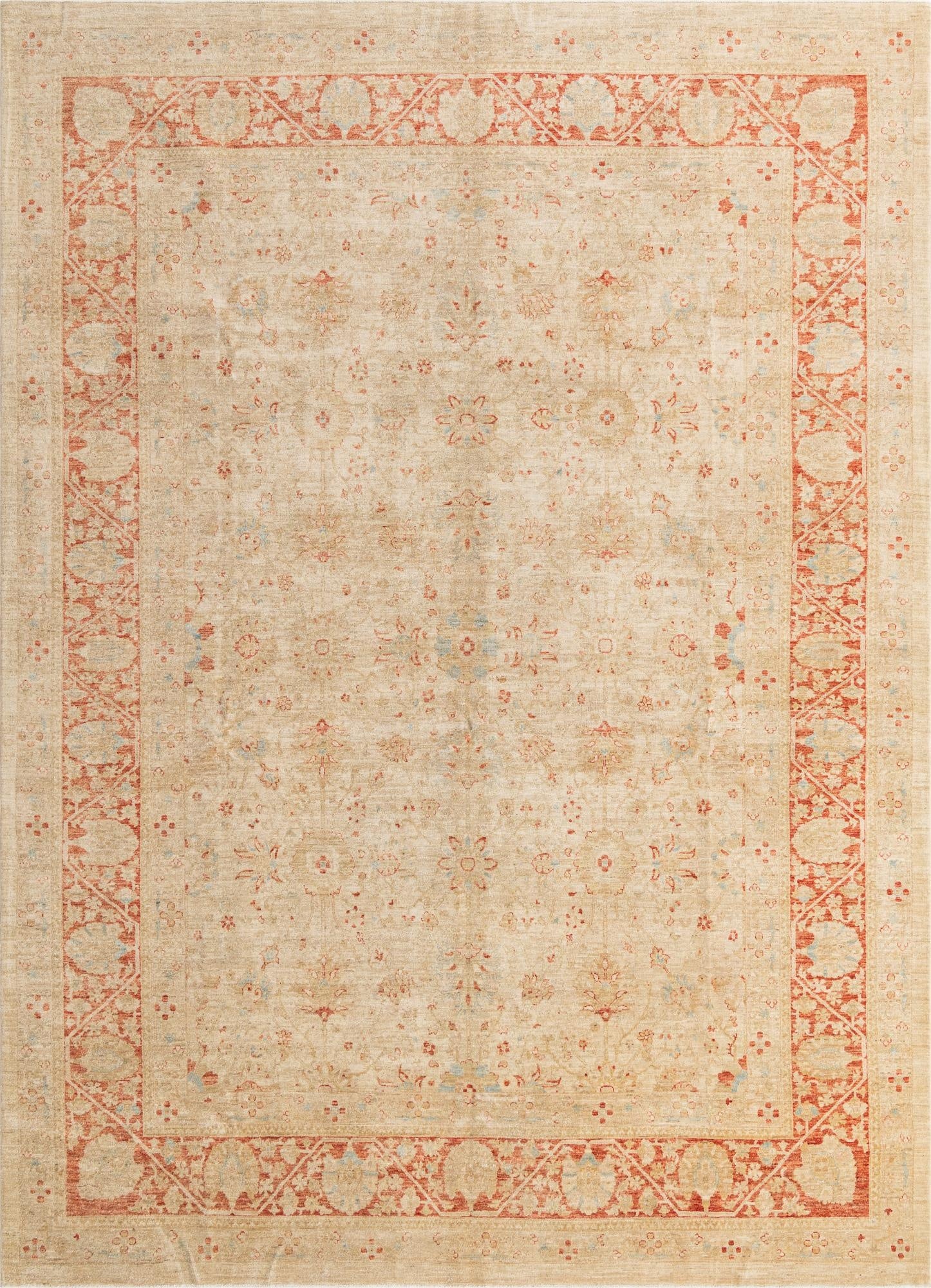 9' 11 x 13' 8  Hand Knotted Peshawar Ziegler Rug