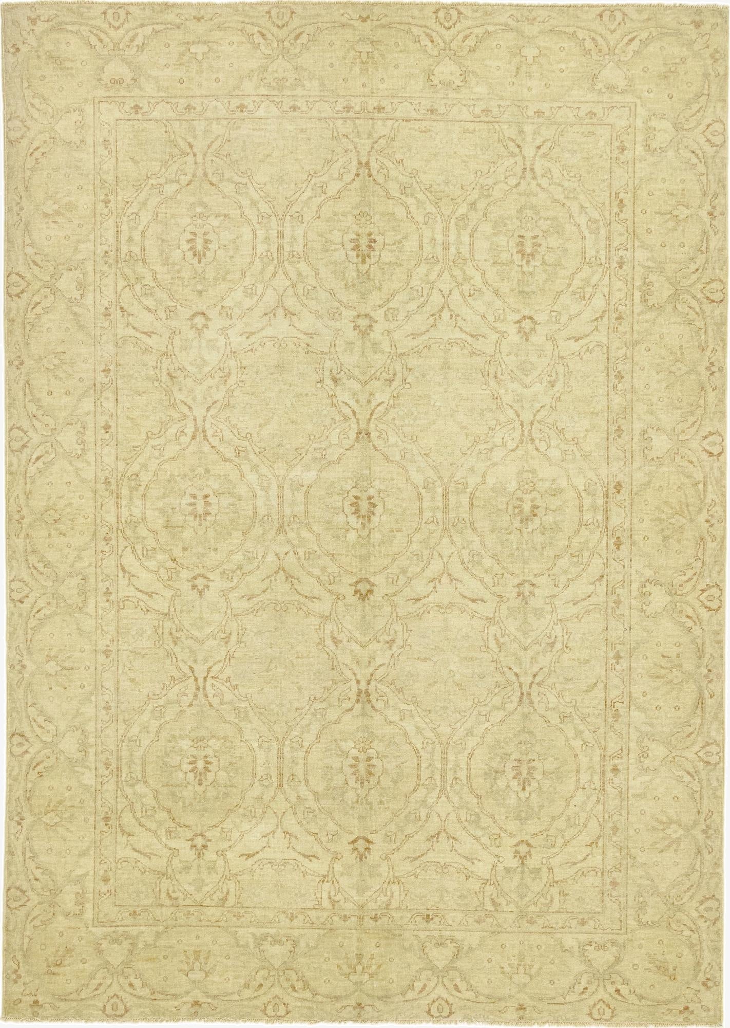 5' 7 x 7' 9  Hand Knotted Peshawar Ziegler Wool Rug