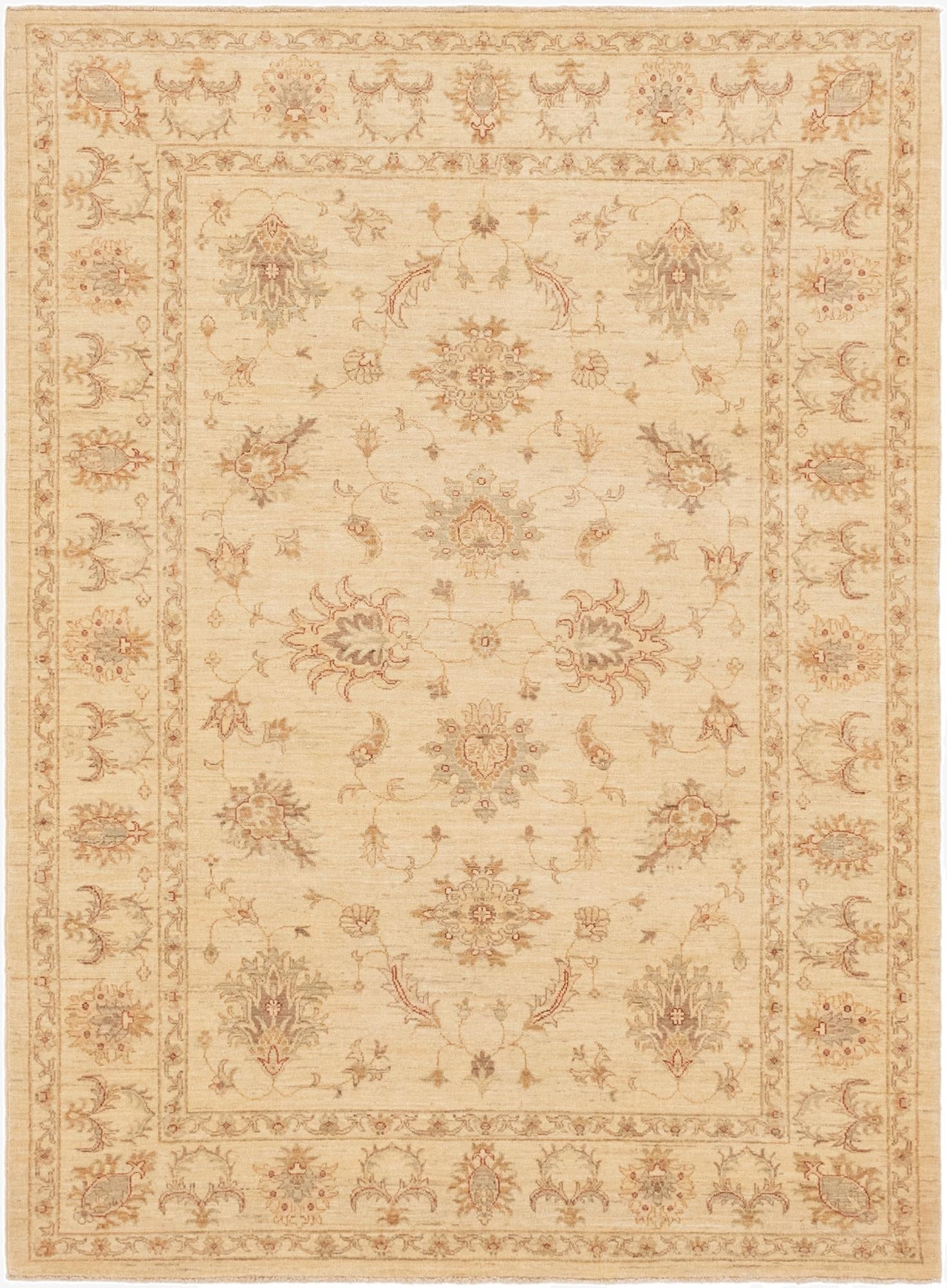 5' 8 x 7' 9  Hand Knotted Peshawar Ziegler Rug