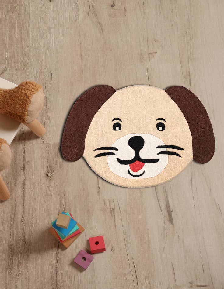 Detail image of Custom Beige Playtime Kids Wool Rug