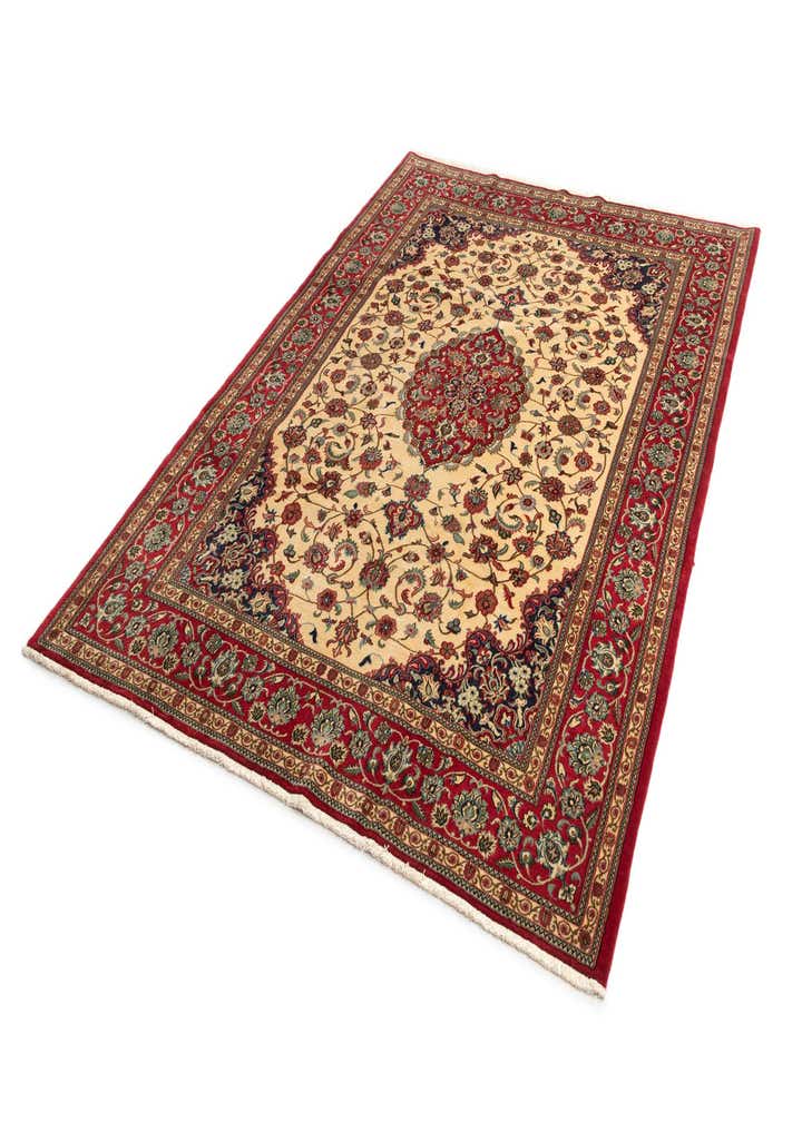 6' 10 x 9' 7 Hand Knotted Qom Persian Rug