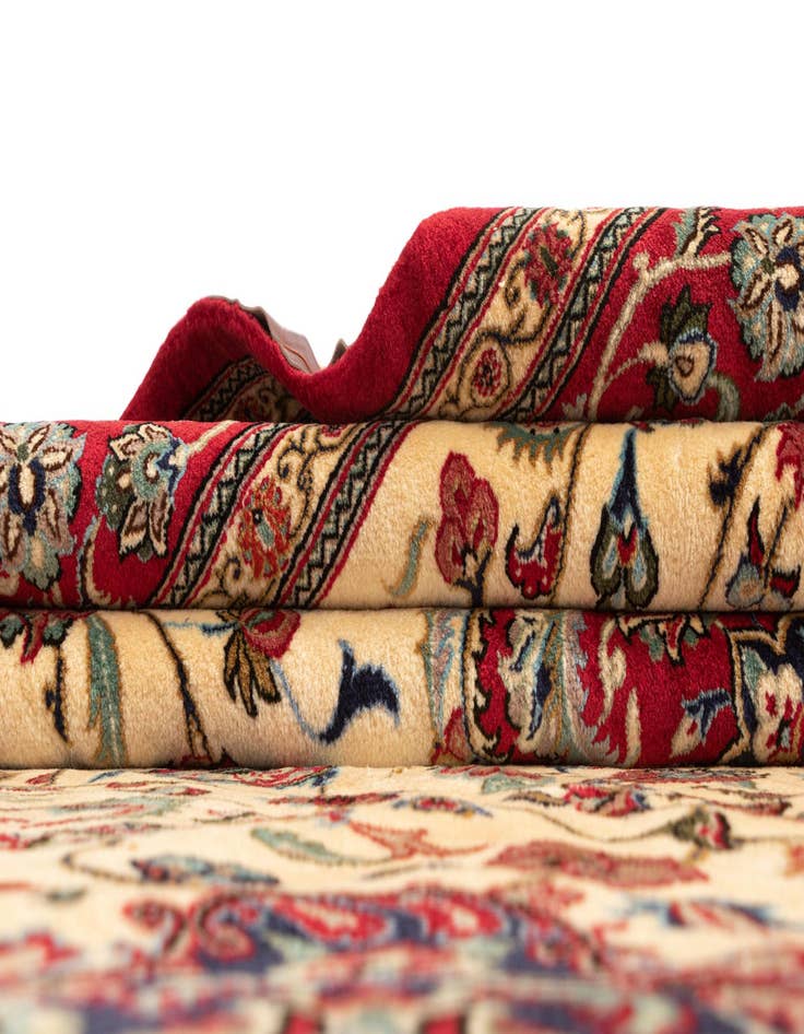 Detail image of 6' 10 x 9' 7  Hand Knotted Qom Persian Rug