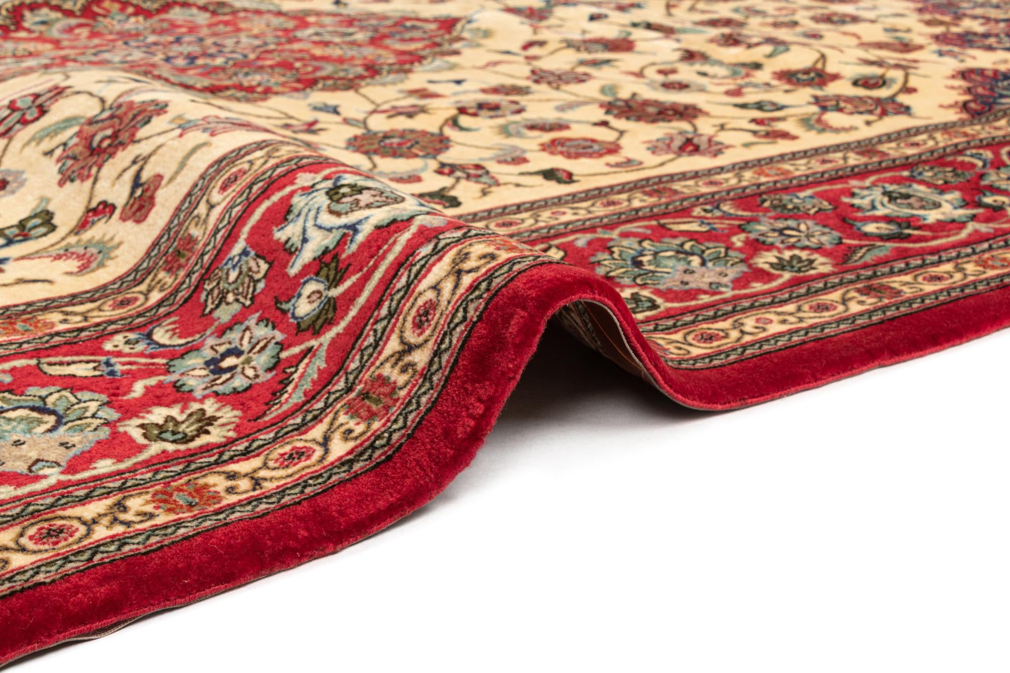 6' 10 x 9' 7 Hand Knotted Qom Persian Rug