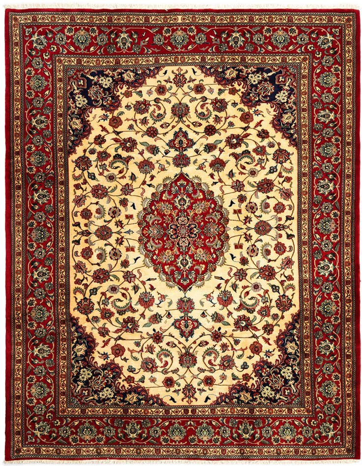 Detail image of 6' 10 x 9' 7 Hand Knotted Qom Persian Rug